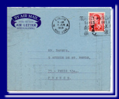 1969 Hong Kong Aerogramme Air Letter Posted To France - Storia Postale