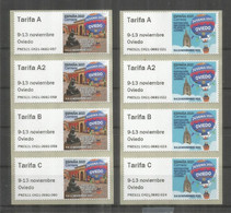 ESPAÑA SPAIN ATM JUVENIA OVIEDO ASTURIAS GLOBO CATEDRAL 4 VALORES - Unused Stamps