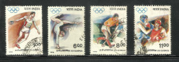 INDIA, 1992,   USED,  XXV Olympic Games Olympics.Barcelona, Set 4 V, - Used Stamps