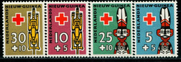 NL0420 Dutch New Guinea 1958 Red Cross And Wood Carving 4V MNH - Nederlands Nieuw-Guinea