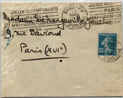 France 1924 Olympic Paris Av. D'Orleans Brief Gelaufen; Olympia Olimpiadi - Verano 1924: Paris