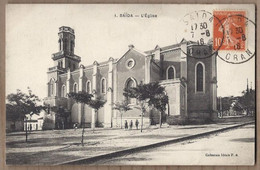 CPA ALGERIE - SAIDA - SAÏDA - L'Eglise - TB PLAN EDIFICE RELIGIEUX Petite Animation - Saïda