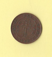 Ceylon 1 One Cent 1942 King George VI° British Administration  Bronze Coin - Autres – Asie