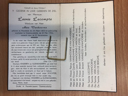 Leonie Lecompte Wed Vanhoorne Alois *1863 Moorslede +1956 Oostnieuwkerke Vandamme Espeel Vanneste Carbon Van Haverbeke V - Obituary Notices