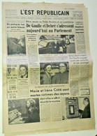Journal L'est Républicain 15/01/1959 TINTIN Le Sceptre D'ottokar DE GAULLE - Sylvain Et Sylvette