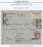 Algérie Tarifs Postaux - Lettre - Lettres & Documents