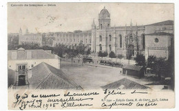 BELEM Lisbon Postcard View Of GERONIMOS CONVENT Portugal Vintage - Circulated D. Carlos 20 Reis To Paris France - Lisboa