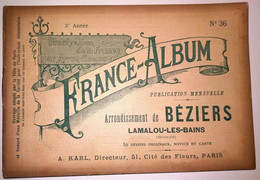 France Album N° 36 BEZIERS 1895 LAMALOU LES BAINS Saint Gervais PEZENAS AGDE Etc - Ohne Zuordnung