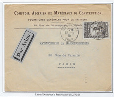 Algérie Tarifs Postaux - Lettre - Covers & Documents