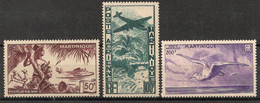 Martinique Timbres Postes Aérienne N°13* à 15* Neufs Charnières TB Cote  : 48,00€ - Airmail