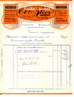 FACTURE.MARSEILLE.ENCRES.PAPIERS A REPORT.FOURNITURES D'IMPRIMERIE.Ets.BLEVY 3 RUE FORTIA. - Imprimerie & Papeterie