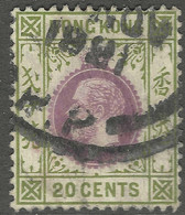 Hong Kong. 1912-21 KGV. 20c Used. Mult Crown CA W/M SG 107 - Usados