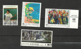 Nations Unies (N.Y) N°517, 519, 520, 542 Cote 4€ - Usati