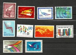Nations Unies (N.Y) POSTE AERIENNE N°5, 10, 11, 13, 15 à 18, 20, 21 Cote 4.45€ - Poste Aérienne