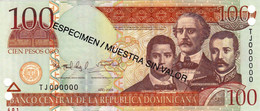 Dominican Republic 100 Pesos 2009 SPECIMEN UNC P-177s2 "free Shipping Via Registered Air Mail" - Dominicana