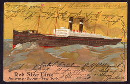1906 USED RED STAR LINE POSTCARD - ANTWERP-DOVER-NEW YORK - Steamers