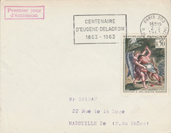 FDC 1963 CENTENAIRE DE DELACROIX - 1960-1969