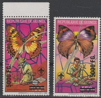 Guinée Guinea 2008 Mi. 6302/3 Surchargé Overprint Scouts Scoutisme Pfadfinder Papillon Buttlerfly Schmetterling Baden - Neufs