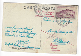 PARIS Carte Postale 5F Vezelay Yv 759 Dest Hollande Pays Bas Retour Envoyeur Ob 1947 - Brieven En Documenten