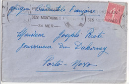 1930 - SEMEUSE SEUL Sur LETTRE De PERPIGNAN (PYRENEES OR.) TARIF !!?? => GOUVERNEUR Du DAHOMEY à PORTO-NOVO ! - 1903-60 Säerin, Untergrund Schraffiert