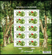 Nouvelle Calédonie - 2014 -Feuille Décorée - Flore - Niaouli - 10 Timbres - No 1230 - Cote 40,00 € - Blokken & Velletjes