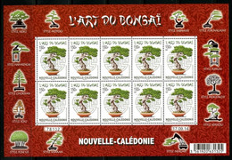 Nouvelle Calédonie - 2014 -Feuille Décorée - Flore L'art Du Bonzaï - 10 Timbres - No 1227 - Cote 30,00 € - Blocks & Sheetlets