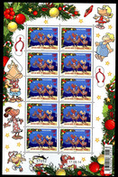 Nouvelle Calédonie - 2014 -Feuille Décorée - Noël - 10 Timbres - No 1228 - Cote 25,00 € - Blokken & Velletjes