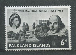 FALKLAND 1964 N° 143 * Neuf MH Légère Trace TTB C 2 € William Shakespeare Ecrivain Writer - Falklandeilanden