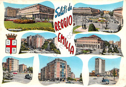 Cartolina Reggio Emila Vedute Varie Timbro Targhetta PT (Reggio Emilia) - Reggio Emilia
