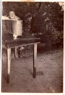Photo Originale Du Bain De Bébé En Baignoire De Tôle Ou Plomb à Le Ramey (Haute-Loire) Pour Pâques En Mai 1923. - Anonieme Personen