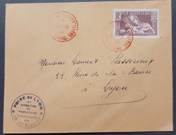 P) 1937 FRANCE, COVER CHARITY SAVE THE RACE STAMP, SHIPPER, LYON FAIR PHILATELIC EXHIBITION, XF - Autres & Non Classés