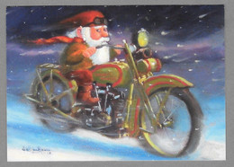 Santa Claus Is Driving A Motorcycle Pere Noel Moto Weihnachtsmann Motorrad Illustrator Heikki Laaksonen - Used 2015 - Santa Claus