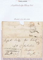 Ireland Carlow Roscommon 1839 Front And Part Back LEIGHLINBRIDGE/PENNY POST To "Tangier, Boyle" Charged One Penny - Prephilately