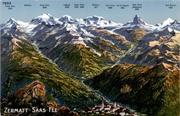 Panorama Zermatt-Saas-Fee Mit Viege (7933) (a) - Viège