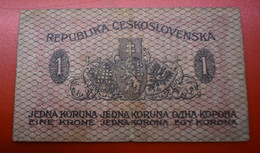 Banknotes Czechoslovakia 1 Koruna 1919 GOOD - Tchécoslovaquie