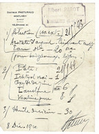 COURRIER- LETTRE :ordonnance Docteur PASTURAUD, Pharmacie A .PAROT à MONTLHERY - Seine & Oise . - 1900 – 1949