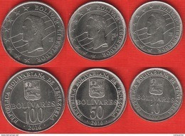Venezuela Set Of 3 Coins: 10 - 100 Bolivares 2016 UNC - Venezuela