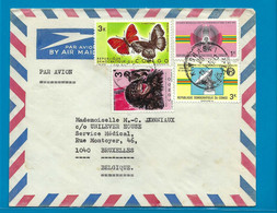 Zaïre (zegels Congo) Omslag Vanuit Kinshasa Naar Bruxelles (Belgique) 1972 UNG - Used Stamps