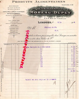87 - LIMOGES -  FACTURE MOREAU-DUPUY- 6-8-RUE CONSULAT -PLACE DES BANCS-PRODUITS ALIMENTAIRES-1914 - Alimentaire