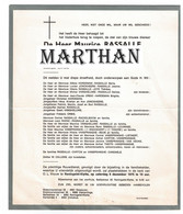 DOODSBRIEF RASSALLE MAURICE WEDUWNAAR VANSPRANGHE WESTOUTER 1899 - RENINGELST-KLYTTE 1975 OUDSTRIJDER 14-18 - Obituary Notices