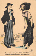 CPA ILLUSTRATEUR ART NOUVEAU SIGNE J.FARDY PUISQUE TU PORTES MA JUPE ET MOI LE PANTALON (verso N°1450 - Autres & Non Classés