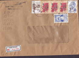 Turkey Registered Label EMEK / ANKARA 1998 Cover Brief 3-Stripe Flower Blume, Haci Arif-Bey & Atatürk - Lettres & Documents