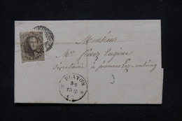 BELGIQUE - Lettre De Blaton Pour Antoning En 1862, Affranchissement Léopold 1er 10c Non Dentelé - L 111366 - 1858-1862 Medallions (9/12)