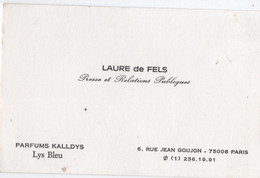 Carte Commerciale / Parfums Kalldys/ Lys Bleu / LAURE De FELS/ Presse Et Relations Publiques/ Vers 1970       CAC213 - Autres & Non Classés