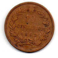 Italie  10 Centesimi 1863  -  état  TB - 1861-1878 : Vittoro Emanuele II