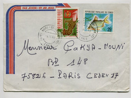 CONGO Pointe Noire 1980 - Affranchissement Sur Lettre Par Avion - Poisson - An De La Révolution - Other & Unclassified