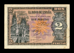 España Spain 2 Pesetas Cathedral Of Burgos 1938 Pick 109 Serie B MBC+ VF+ - 1-2 Peseten