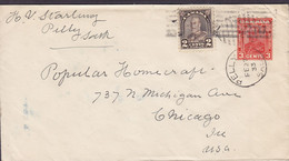 Canada Uprated Postal Stationery Ganzsache Entier 3c. GV. PELLY Sask. 1933 CHICAGO United States - 1903-1954 Reyes