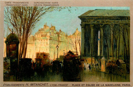 Paris 8ème * CPA à Système Carte Transparente  * Place Et église De La Madeleine * Illustrateur - Distretto: 08