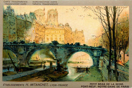 Paris 4ème * CPA à Système Carte Transparente  * Petit Bras De La Seine ,pont Neuf Et Notre Dame De Paris * Illustrateur - Distretto: 04